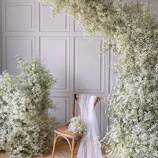 满天星仿真花束婚礼装饰拍照手捧花束手感软胶白色假花批发装饰花