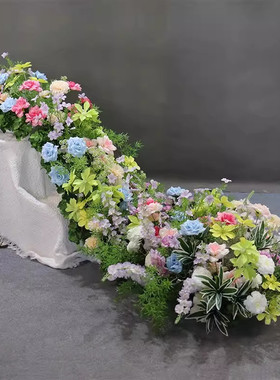 仿真花生日宴瀑布桌花挂花条