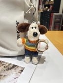 棒球小狗毛绒公仔玩偶包包挂件可爱飞行员狗创意公仔包挂件简约