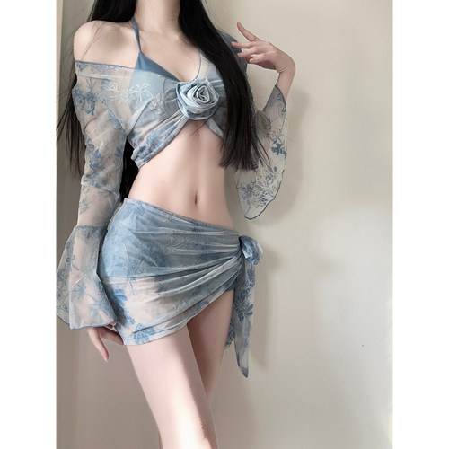 高级感比基尼四件套性感显瘦纯欲