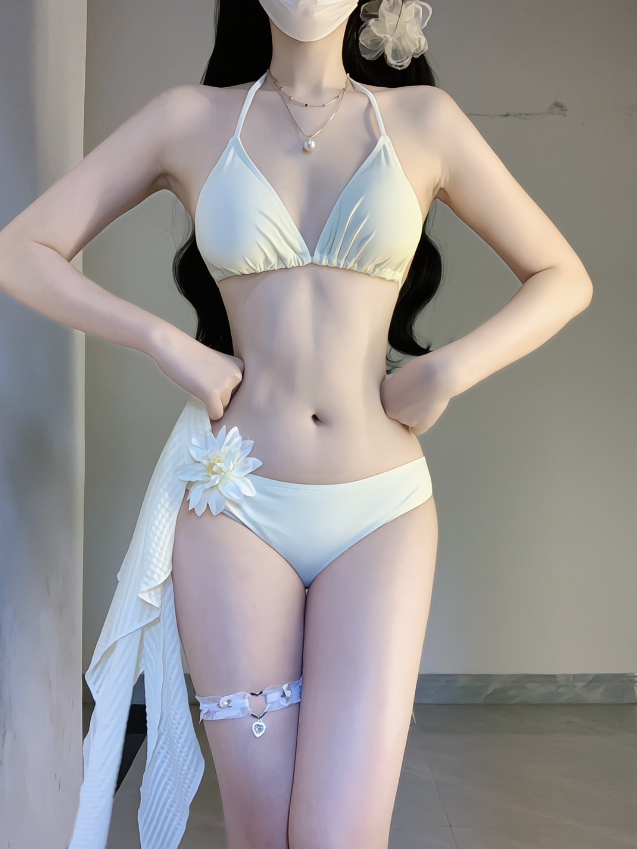 2025 New arrival Four-Piece Bikini Swimsuit Women Small Breast Push up sexy Pure Desire Style Hot Spring Vacation Beach Sun Protection