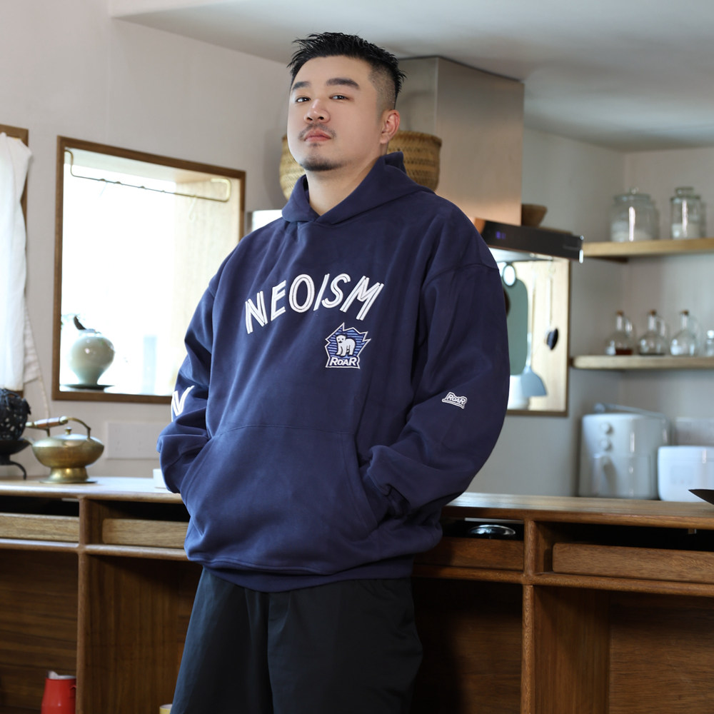 vensonshop春秋冬重磅连帽卫衣情侣套头衫宽松简约字母刺绣上衣