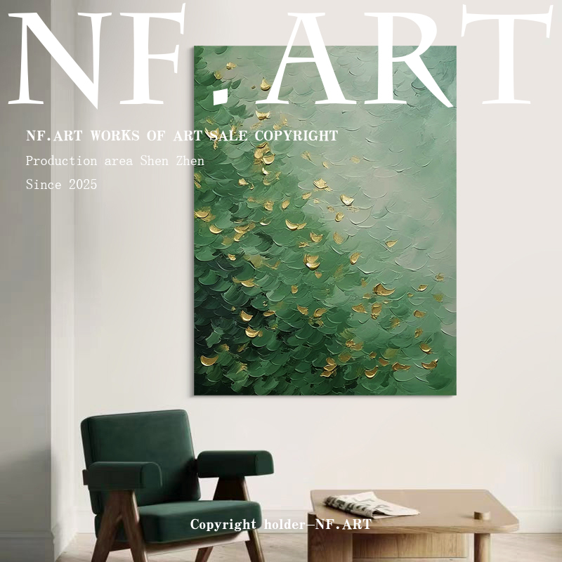 NF.ART原创手绘《鹿野》侘寂风客厅装饰画餐厅抽象挂画纯手工油画图片