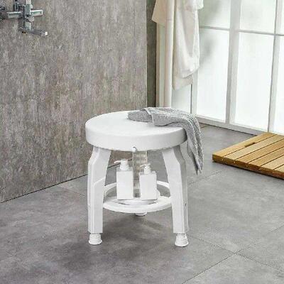 Rotatable Shower Stool Washable Multiuse Bathroom Chair
