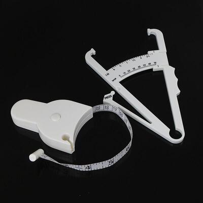 2Pcs/Set White PVC Body Fat Caliper Measure Tape Tester Fitn