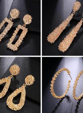 Fashion Gold Drop Earrings for Women Statement Big Geometric