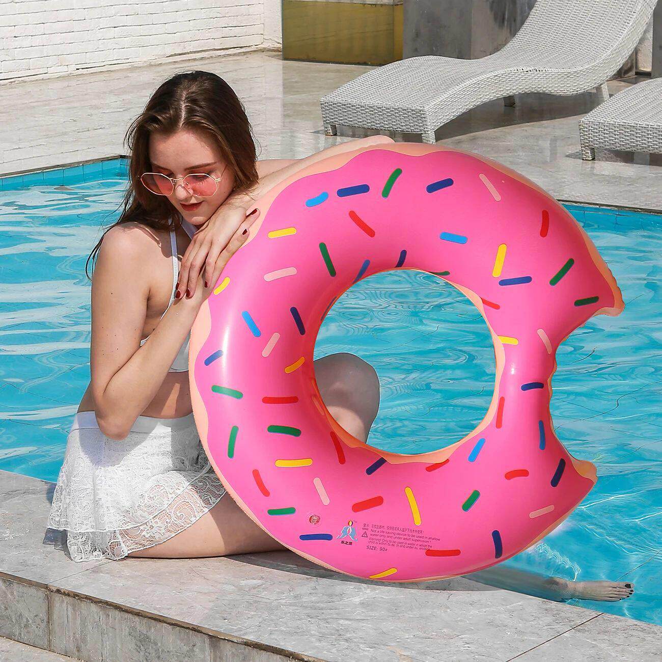 Inflatable Doughnut Swimming Ring,Beach Toys Pool Floats for