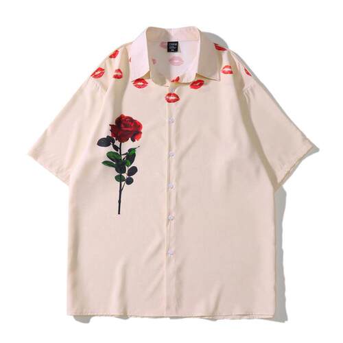 Vintage Rose Flowers Hawaiian Shirt Men