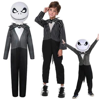 Jack Cosplay Scary Skellington Cosplay Costume for Kids Boys