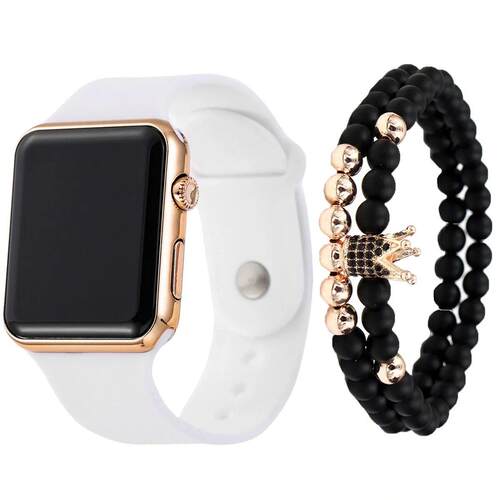 Sport Digital Watch Women Men Square LED Watch Silicone Elec