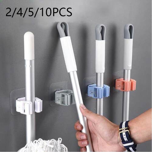 2/4/5/10Pcs Wall Mounted Mop Organizer Holder Adhesive Broom