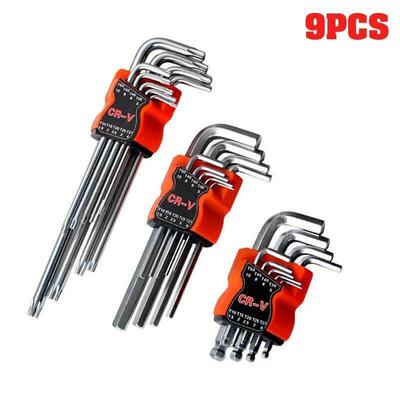 9PCS L Type Double-End Screwdriver Hex Wrench Set Allen Key