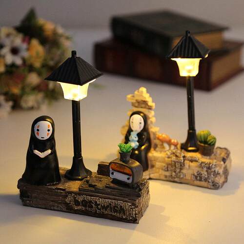 Studio Ghibli Spirited Away No Face Man Figures Toy LED Nigh