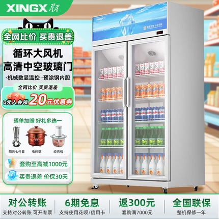 星星冷藏展示柜商用超市饮料柜小卖部啤酒柜陈列冰箱单门立式冰柜
