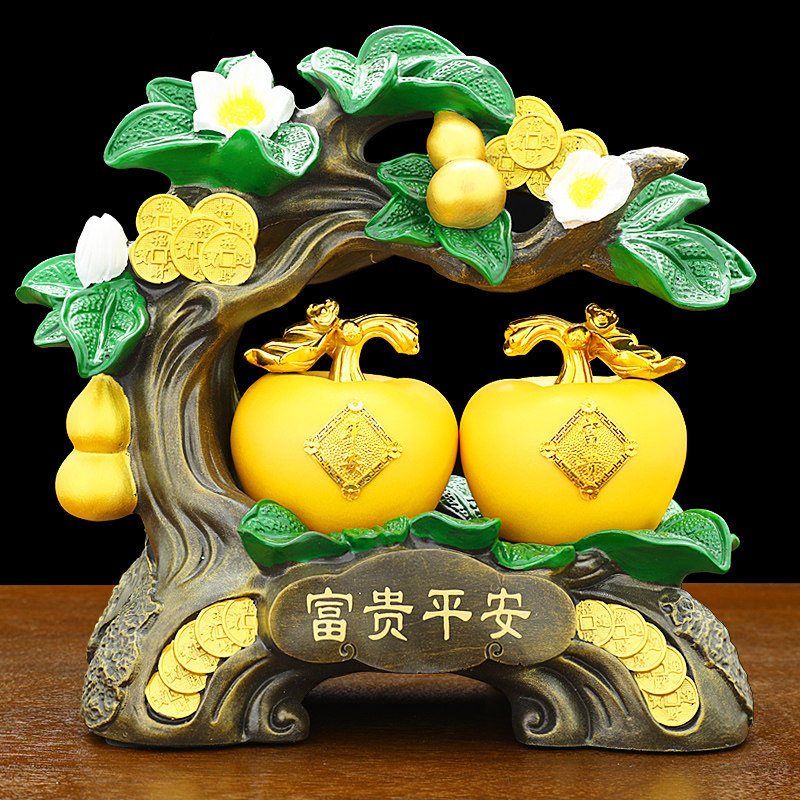 忆蔷树脂摆件中式客厅苹果