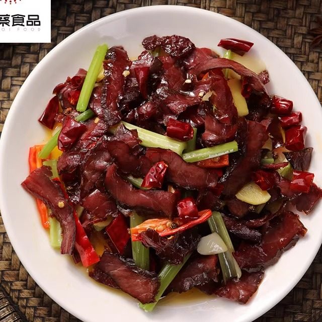 湘老蔡湖南怀化新晃特产干牛肉腊制品200g真空袋装小炒干锅下饭菜