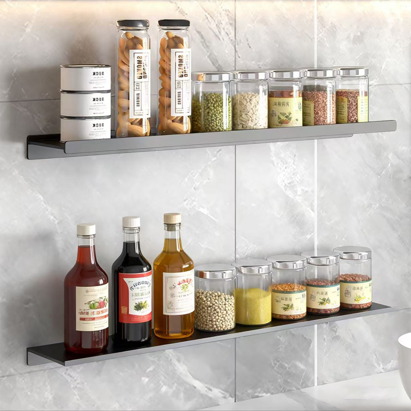 免打孔一字隔板置物架