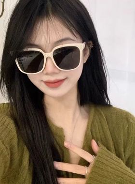 奶白色墨镜遮阳防紫外线韩版男女