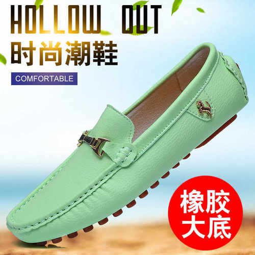 男士真皮韩版休闲驾车鞋子软底