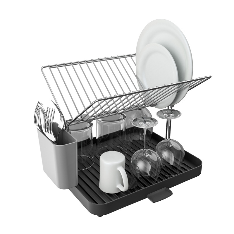 304不锈钢沥水架厨房碗架水槽边碗碟餐具收纳架免安装台面置物架