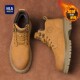 海澜之家马丁靴女款 沙漠靴 情侣大黄靴登山户外工装 秋冬季 加绒棉鞋