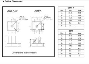 GBPC1510W2510W3510WGBPC5010W全新50A1000V圆脚整流桥