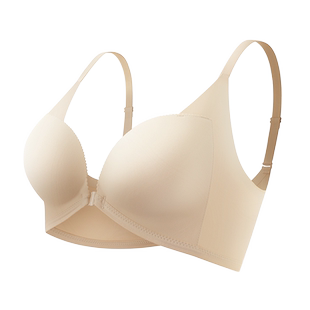 粉底液内衣隐形肉色无痕深肤色文胸夏季不透小胸显大聚拢美背防透