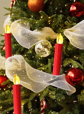 圣诞节七彩电子遥控夹子蜡烛装饰圣诞树浪漫节日求婚表白氛围感灯