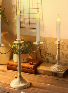 led仿真电动西欧式遥控生日蜡烛浪漫婚礼氛围感摆件表白烛光烛台