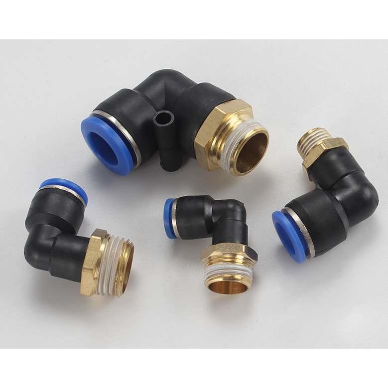 气动快速接头 L型直角外螺纹 PL4/6/8/10/12/16-M5/01/02/03/04