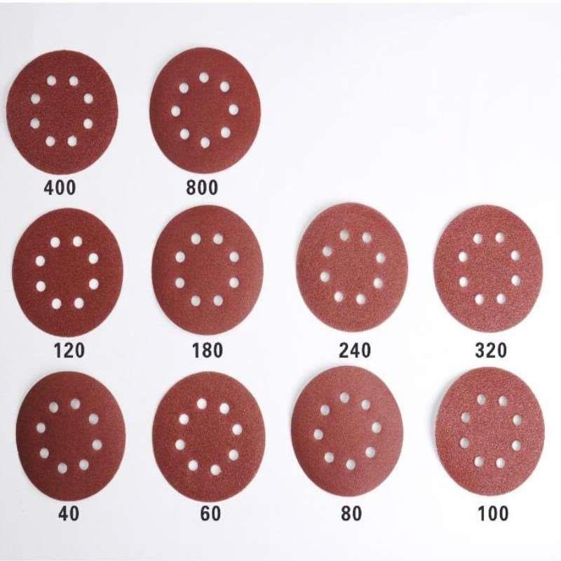 7寸8孔植绒砂纸175mm自粘圆形砂纸片墙面机打磨角磨机圆盘砂包邮
