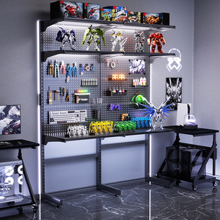 乘胜立式洞洞板置物架胶佬工具整理架免打孔加固金属收纳架展示架