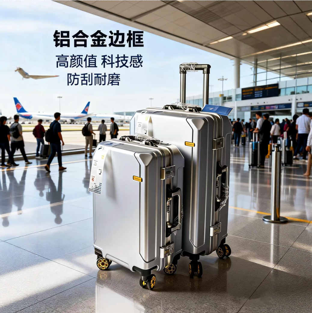 铝框行李箱可坐人静音万向轮20寸登机箱28寸大容量结实耐用拉杆箱