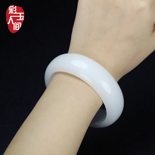 天然玉镯子金丝玉手镯女款送妈妈