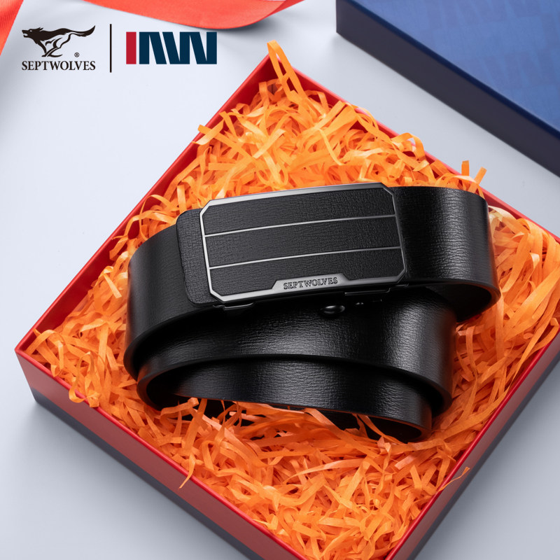 七匹狼男款皮带2026新款真皮正品无牙自动扣内穿腰带男士牛皮裤带