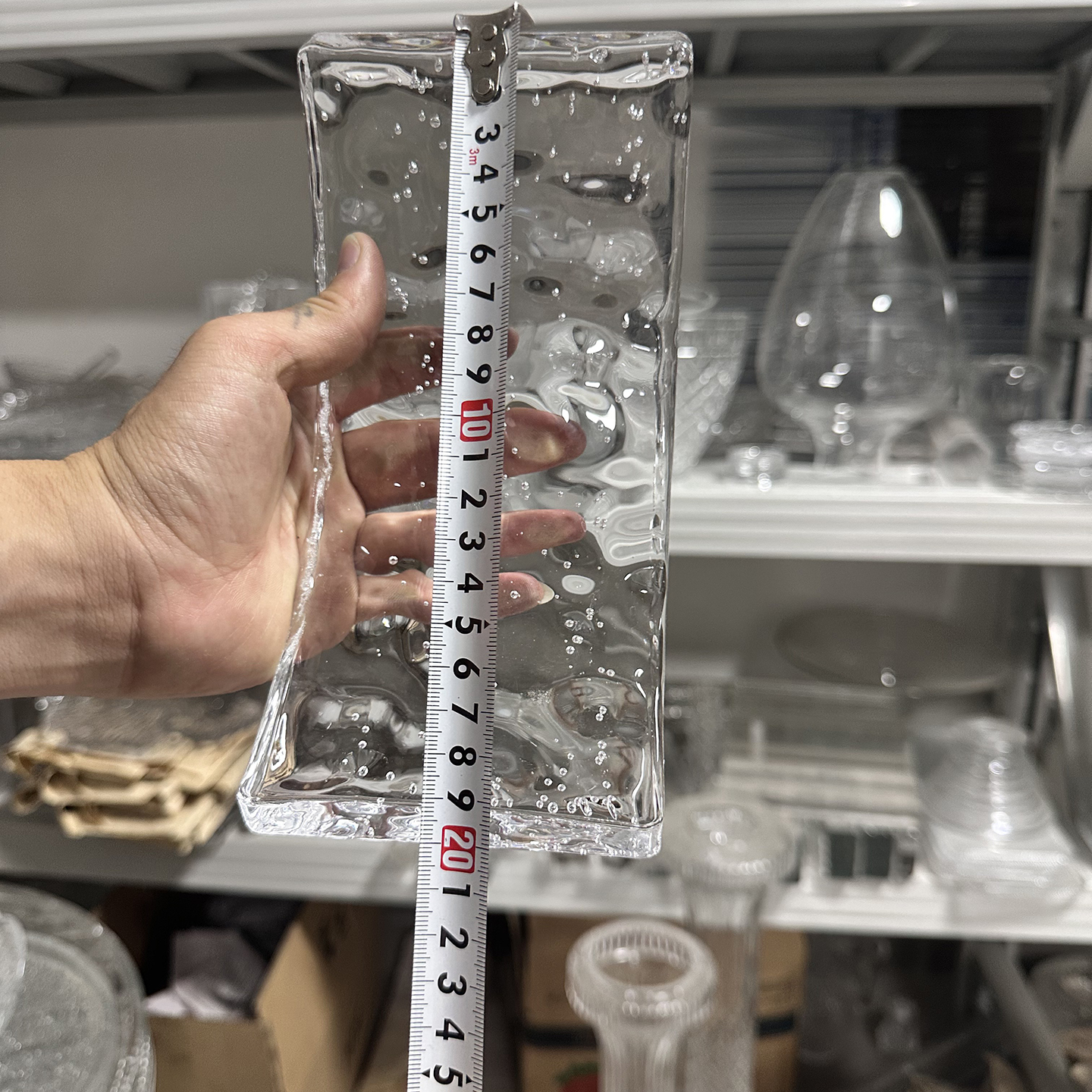 超白水晶砖玻璃砖气泡波纹瓦片薄片商业区隔断屏风会所装饰新材料