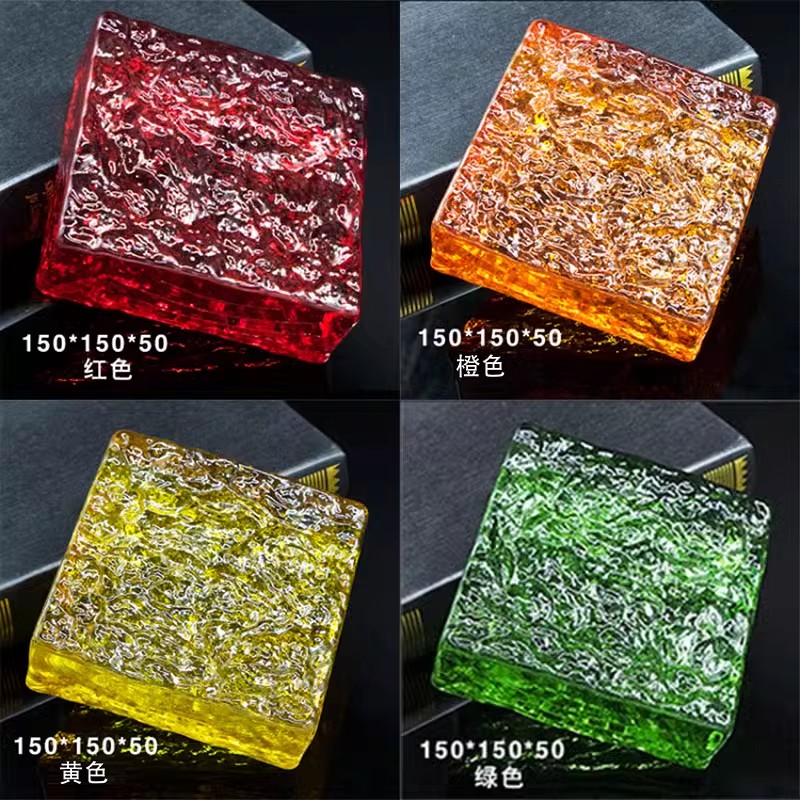 超白渐变色墙冰纹隔断透明