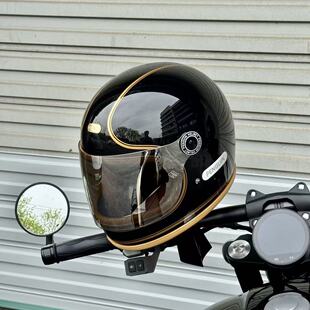 台湾penguin海鸟摩托车头盔全盔安全帽棋盘格黑白格男女巡航复古