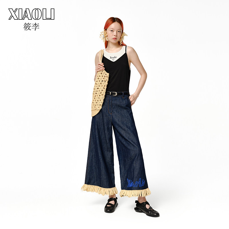 【XIAOLI筱李】春夏新品黑白针织假两件运动背心