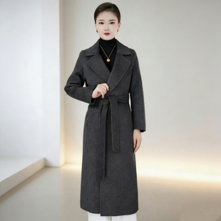 高级感毛呢外套女2026新款秋冬双面呢羊绒大衣女中长款显瘦不起球