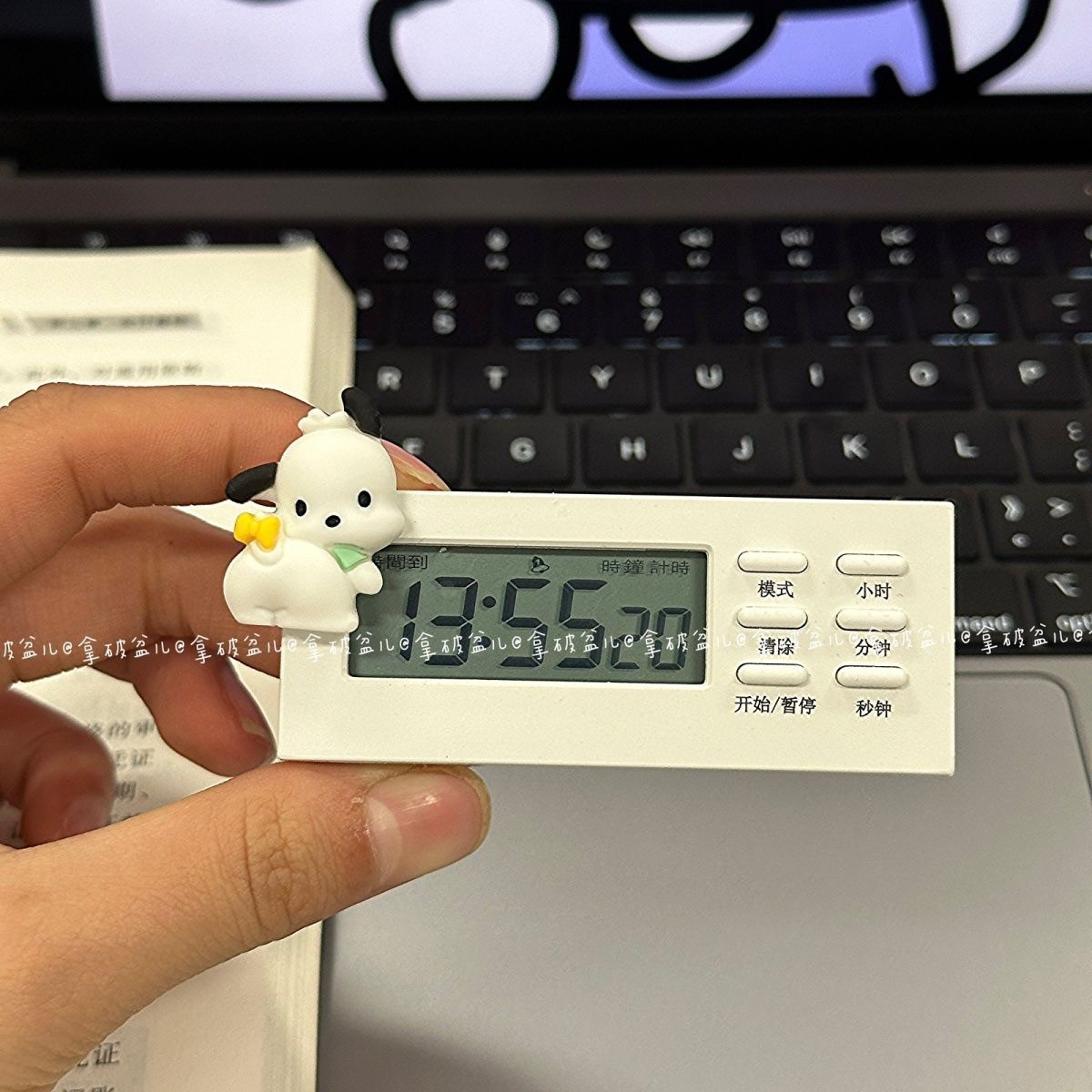 귀여운 파차 개 타이머 휴대용 도서관 침묵 학생 자기 훈련 타이머 제한된 시간 알람 시계