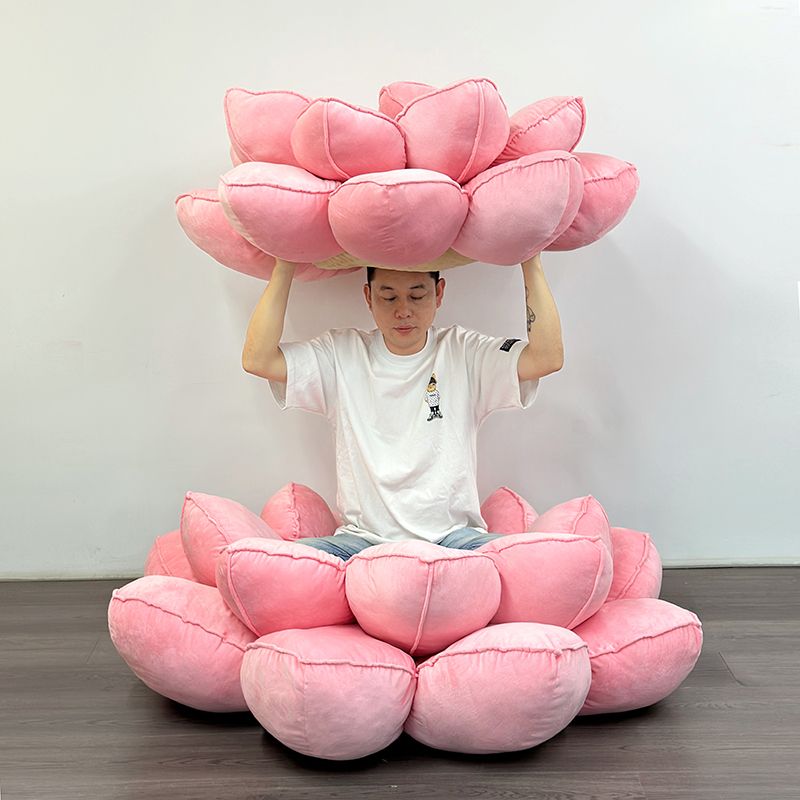 莲花宝座好运莲莲坐垫搞怪屁垫办公室飘窗懒人打坐墩蒲团沙雕礼物