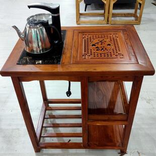 北方老榆木阳台小茶桌实木茶台客厅办公室休闲简约家用小茶桌水柜