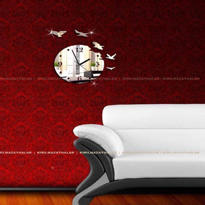 时尚钟表 墙贴 客厅卧室电视背景装饰品 镜面墙贴 海鸥挂钟Z073,搬运/仓储/物流设备,其他起重搬运设备,淘宝优惠券,粉丝福利购,淘宝优惠卷