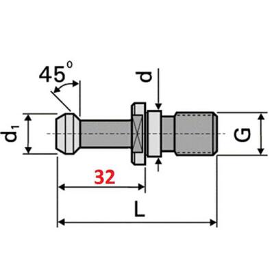 DIN69871德标刀柄拉钉SK40-45度拉钉(标准15度)美国哈斯机床拉钉