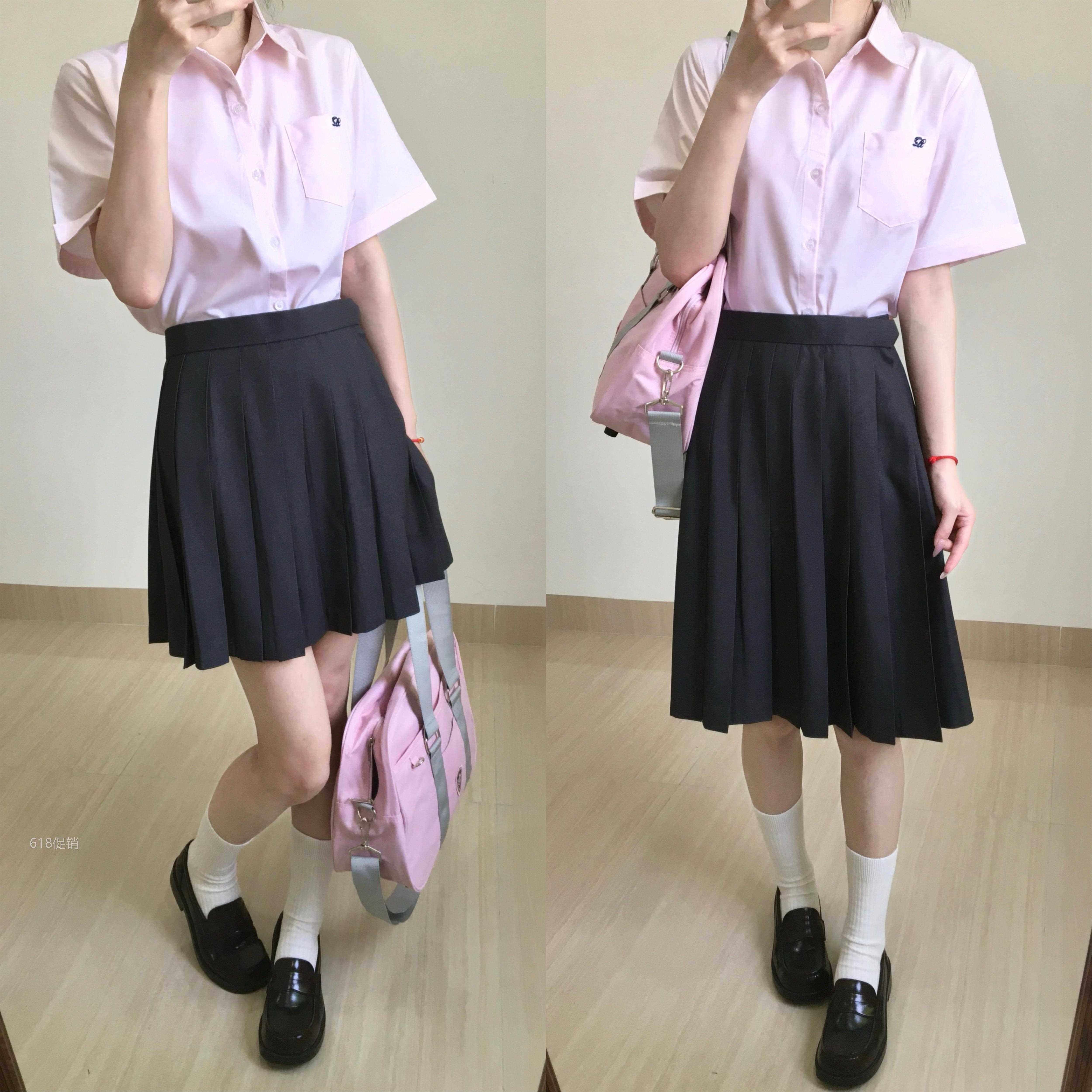 纯色格裙/川岛私立jk制服裙长裙校供感格裙半身裙高腰百褶裙学院