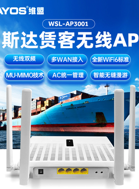 维盟wayos精准计费船上航海无线5G双频WIFI6无线接入点AP WSL-AP3001