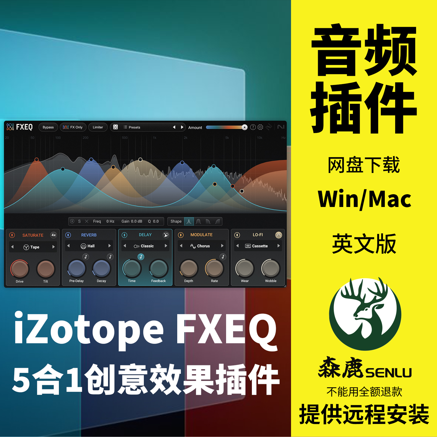 iZotope FXEQ饱和混响延迟调制复古五合一效果器插件Win/Mac