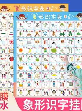 学前班识字挂图幼儿园大班象形看图认字启蒙幼小衔接一年级识字表