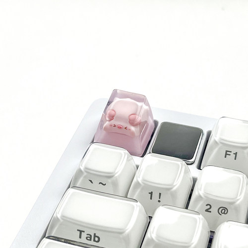 趴趴猪滴胶键帽手工定制透光送礼
